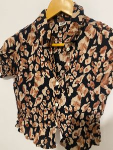 Animal Print Short Sleeve Top shirt