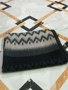 Elegant Black &amp; White Saree