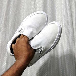 Classic White Vans Slip-Ons