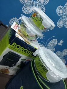 🆕borosil Klip-n-store Microwavable Lunch Box Set