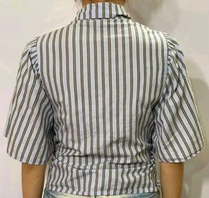 Striped Ruffled Tunic Top