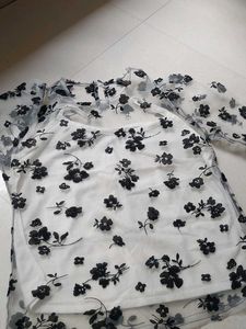 Sheer Floral Mesh Top with Camisole