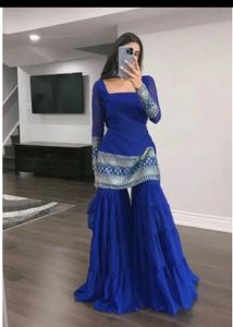 Royal Blue Sharara Suit Price Is Fixed