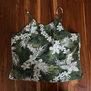 Green Floral Print Camisole Top
