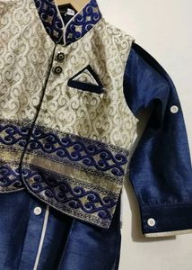 Kurta Pyjama &amp; Waistcoat Set For Boy 3- 4 Year