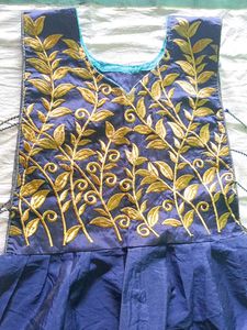 Embroidered Blue &amp; Teal Dress