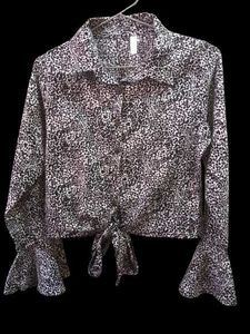 Stylish Leopard Print Tie-Front Top