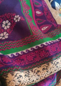 Vibrant Patterned Silk Saree