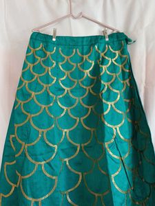 Teal &amp; Gold Ethnic Skirt