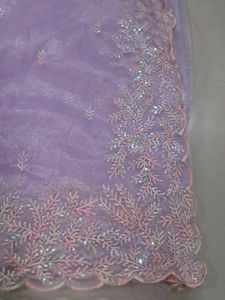 Elegant Lavender Sequined Saree