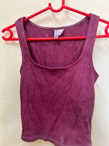 Burgundy Ribbed Tank Top