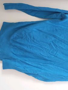 women Blue V-Neck Sweater