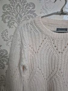 Cream Knit Pullover Sweater