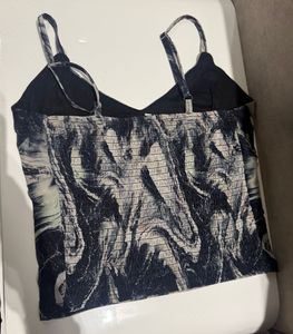 Abstract Print Spaghetti Strap Top