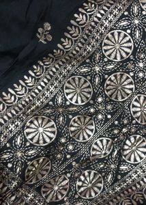 Black &amp; Gold Ethnic Kurta Set with Dupatta