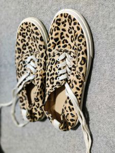 Leopard Print Canvas Sneakers