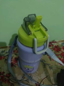 Cute Purple Water Bottle with Strap