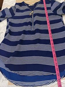 blue Zip-Up top with free jeans