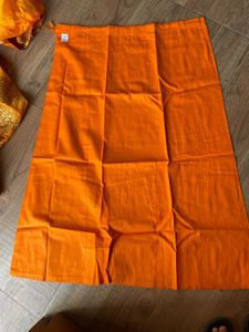 Elegant Orange Embroidered Saree