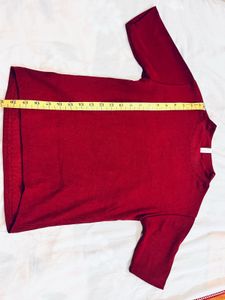 Maroon Mock Neck T-Shirt