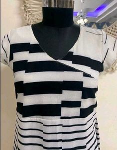 Monochrome Striped textured Dress