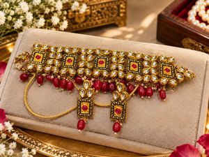 Exquisite Kundan &amp; Ruby Choker Set