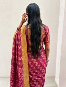 Beautiful Pink &amp; Gold Silk Saree