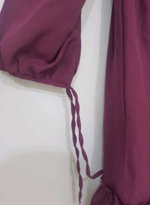 Chic and Elegant Maroon Fit &amp; Flare Midi
