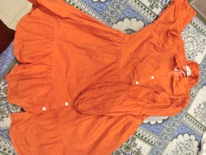 Orange Babydoll Mini Dress