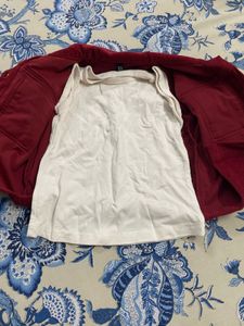 Adorable Girl's Burgundy Skirt Set
