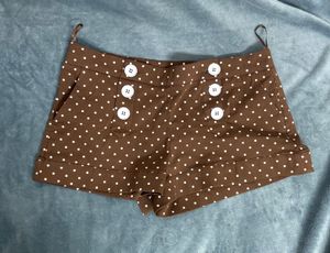 ZARA polka dot twill shorts