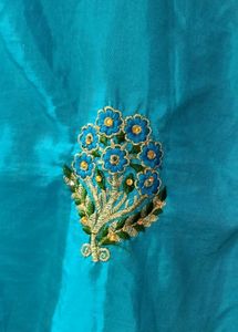 Beautiful Teal Kurta with Gold Embellishments
