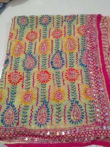 Embroidered Dupatta with Sequins