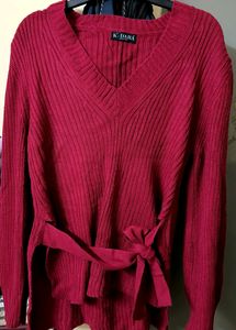 Cherry Korean Top With Belt