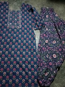 Blue Floral Kurta Set