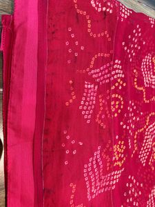 Vibrant Pink Bandhani Saree