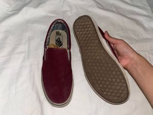 VANS Maroon Slip-On Canvas Sneakers (UNISEX)