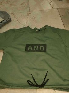 Olive Green Cropped Tee