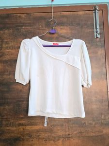 Chic White Asymmetrical Top