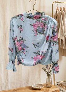 Floral Print High Neck Blouse