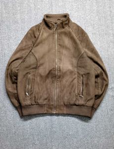 Men's Brown Suede Bomber Jacket