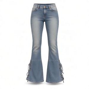 Flared Lace-Up Jeans