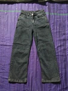 A charcol colour jeans with comfortable material.