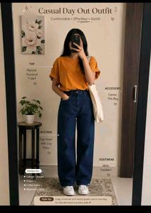 COMBO Oversized Tee & Wide Leg Denim Outfit