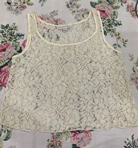 Cream Lace Tank Top