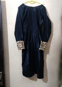 black kurta with golden lace
