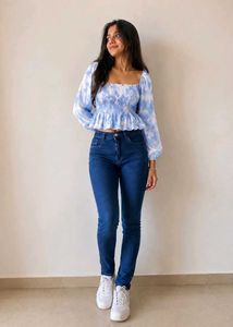 combo tops and Jean's Stylish Off-Shoulder Top &amp; J