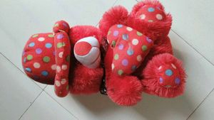 Red Polka Dot Teddy Bear with Heart