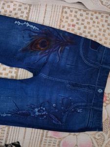 Peacock Print Blue jagging 💗