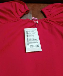 Chic Pink Power Shoulder Top